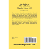 Marylanders to Ohio and Indiana, Migration Prior to 1835 back cover