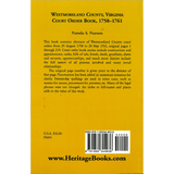 Westmoreland County, Virginia Court Order Book, 1758-1761 back cover