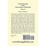 Colonial Families of the Eastern Shore of Maryland, Volume 23 back cover