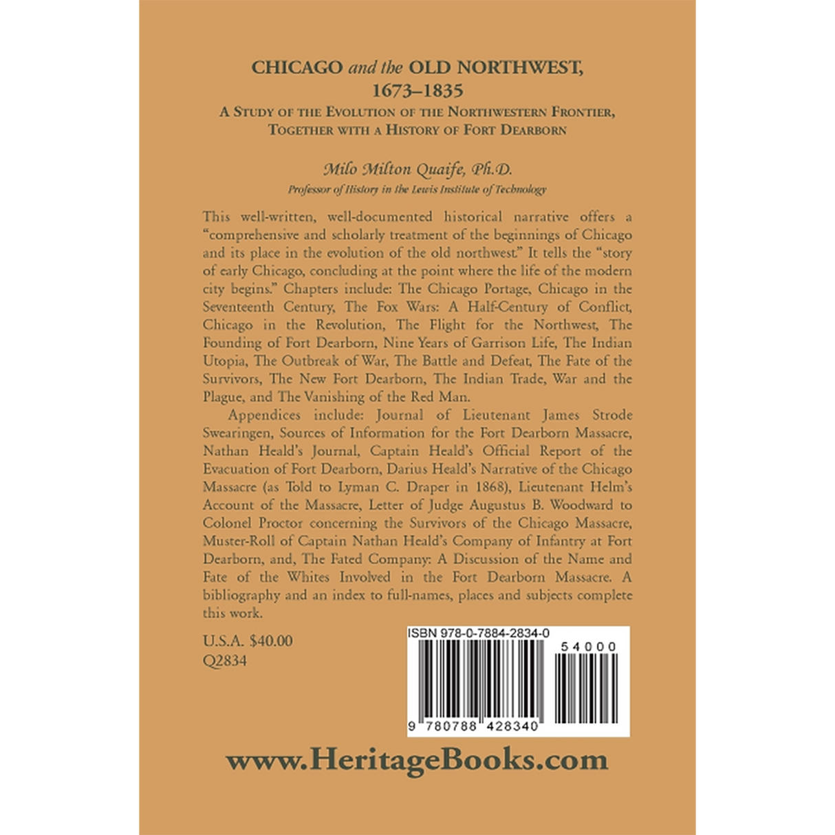Chicago and the Old Northwest back cover