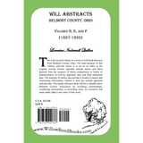 Will Abstracts, Belmont County, Ohio, Volumes D, E, and F (1827-1839) back cover