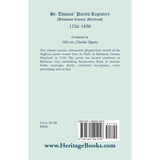 St. Thomas' Parish Registers, Baltimore County, Maryland, 1732-1850 back cover