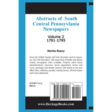 Abstracts of South Central Pennsylvania Newspapers, Volume 2, 1791-1795 back cover