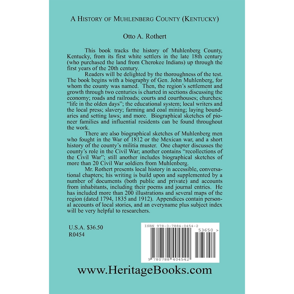 A History of Muhlenberg County back cover