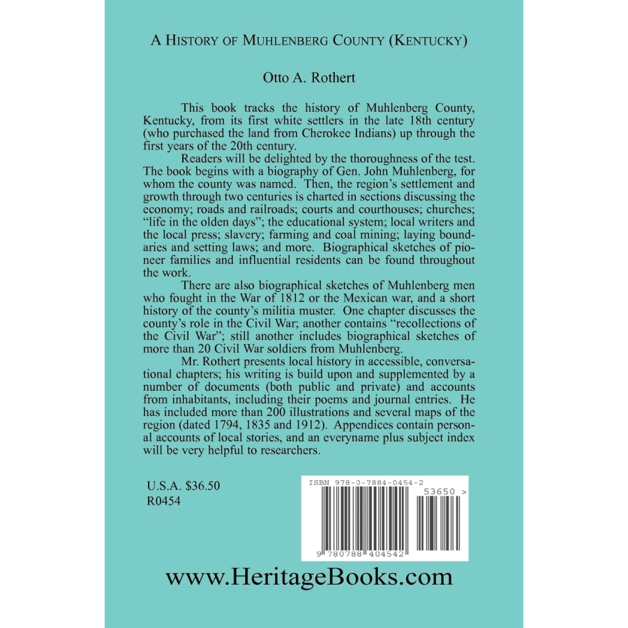 A History of Muhlenberg County back cover