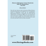 Abstracts of Montgomery County, Pennsylvania Wills 1784-1823 back cover