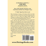An Historical Vignette of Oak Hill, Fauquier County: Home of John Marshall, Chief Justice of the United States and Native Son of Fauquier County back cover
