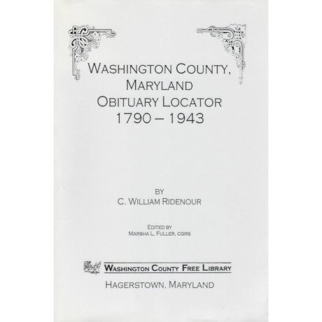 Washington County, Maryland, Obituary Locator, 1790-1943