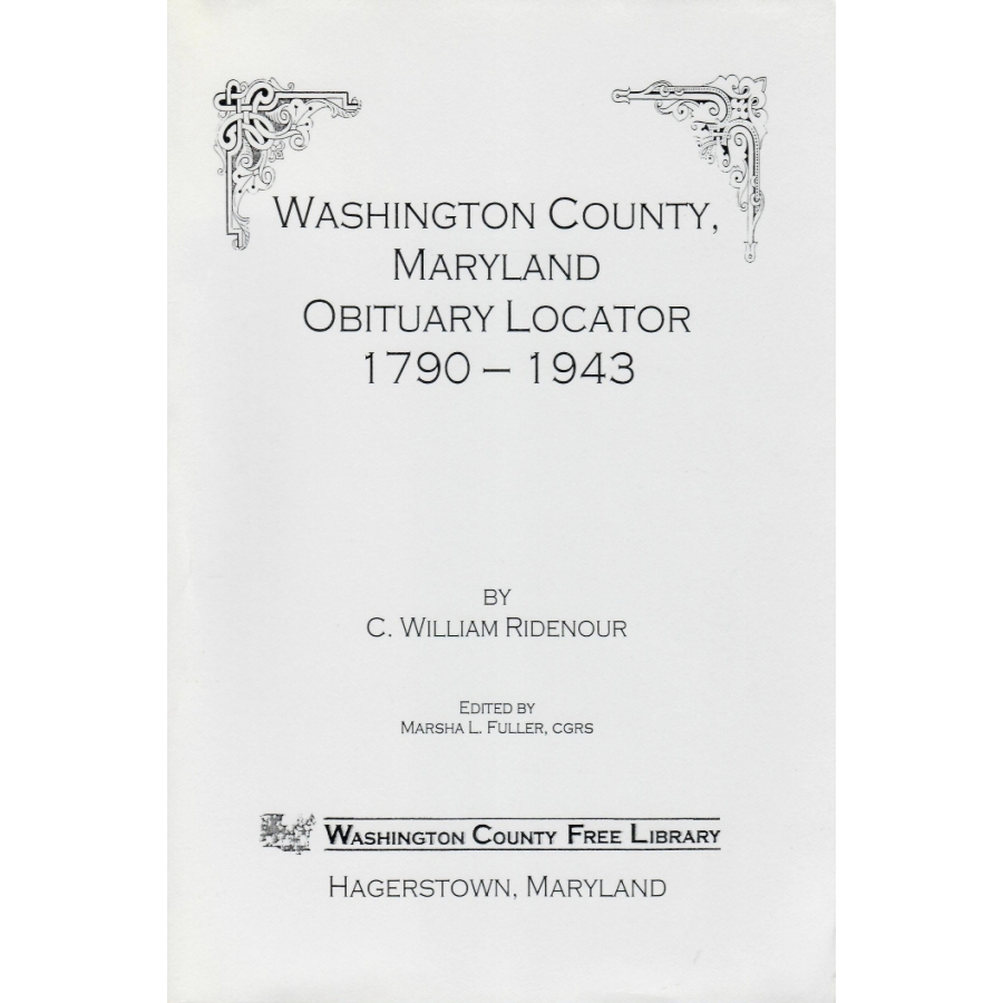 Washington County, Maryland, Obituary Locator, 1790-1943
