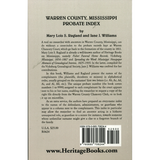 Warren County, Mississippi Probate Index back cover