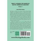 Who's Looking for Whom in Native American Ancestry, Volume 1 back cover