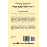 A History of Rowan County, North Carolina back cover