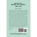 Vital Records of Wakefield, New Hampshire, 1887-1998 back cover