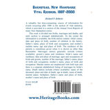 Barnstead, New Hampshire Vital Records, 1887-2000 back cover