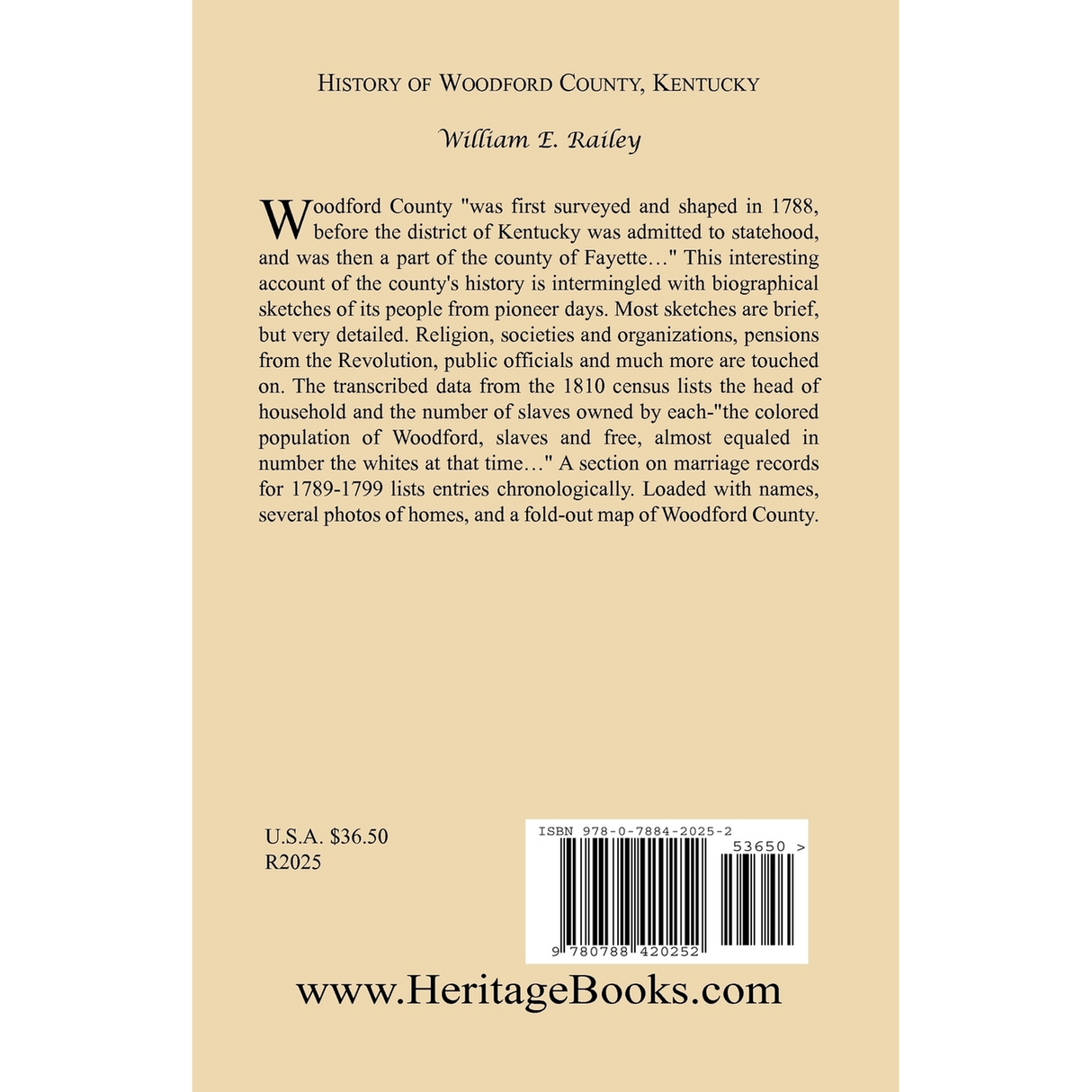 History of Woodford County, Kentucky back cover