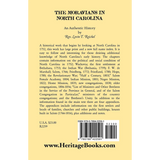 The Moravians in North Carolina, An Authentic History back cover