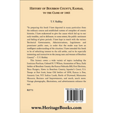 History of Bourbon County, Kansas, to the Close of 1865 back cover