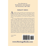 Vital Records of Tamworth and Albany, New Hampshire, 1887-2003 back cover