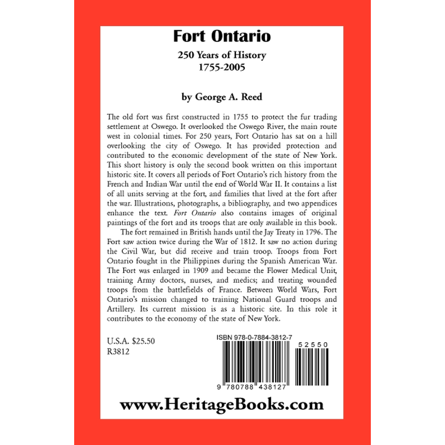 back cover of Fort Ontario: 250 Years of History, 1755-2005