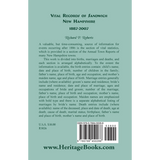 Vital Records of Sandwich, New Hampshire, 1887-2007 back cover