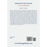 Maryland in the Civil War: An Annotated Bibliography back cover