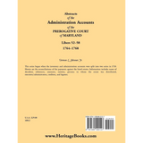 Abstracts of the Administration Accounts of the Prerogative Court of Maryland, 1764-1768, Libers 52-58 back cover