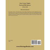 Essex County, Virginia Will Book Abstracts 1745-1748 back cover
