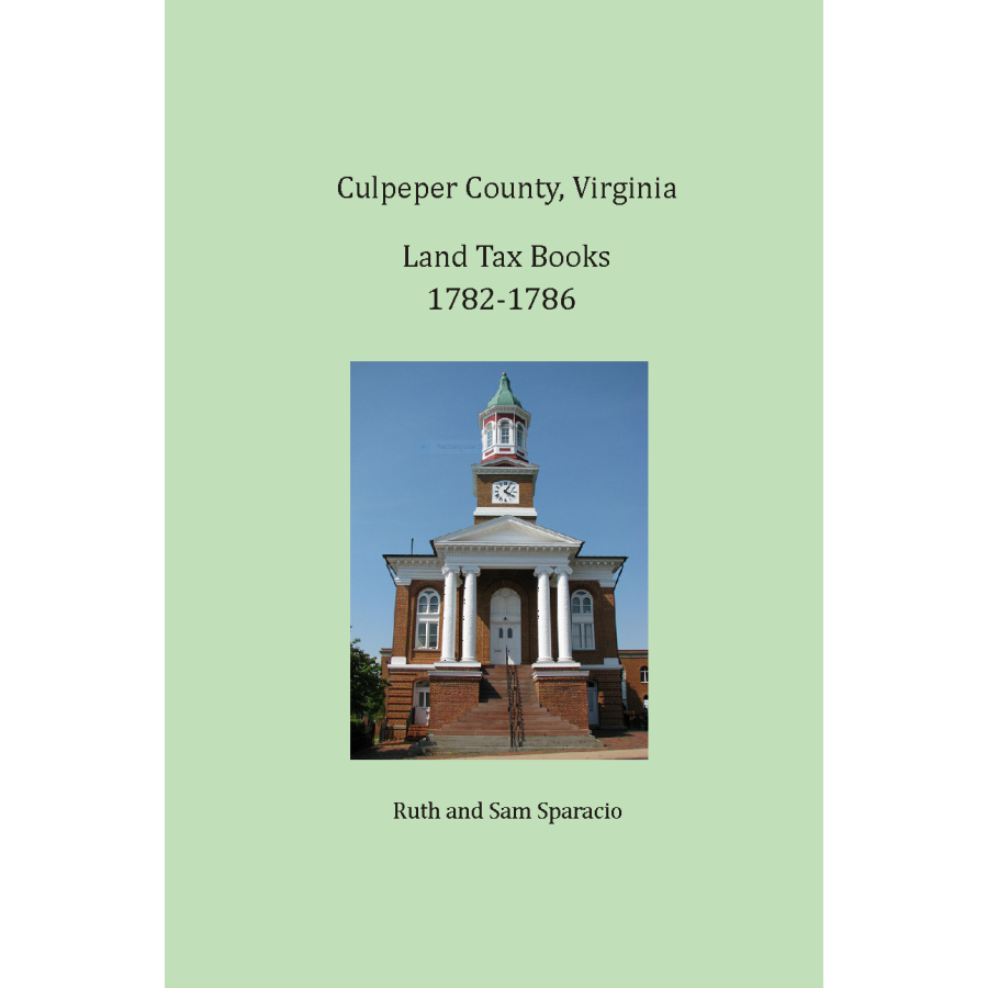 Culpeper County, Virginia Land Tax Book 1782-1786