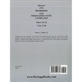 Abstracts of the Inventories of the Prerogative Court of Maryland, 1733-1738, Libers 18-23 back cover