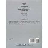 Abstracts of the Inventories of the Prerogative Court of Maryland, 1733-1738, Libers 18-23 back cover