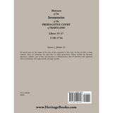 Abstracts of the Inventories of the Prerogative Court of Maryland, 1728-1734, Libers 15-17 back cover