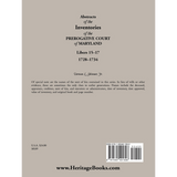 Abstracts of the Inventories of the Prerogative Court of Maryland, 1728-1734, Libers 15-17 back cover