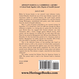 Arnold's March from Cambridge to Quebec: A Critical Study Together with a Reprint of Arnold's Journal back cover