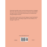 Culpeper County, Virginia Deed Book Abstracts 1773-1775 back cover