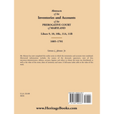 Abstracts of the Inventories and Accounts of the Prerogative Court of Maryland, 1685-1701, Libers 9, 10, 10lc, 11A, 11B back cover