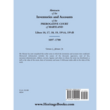Abstracts of the Inventories and Accounts of the Prerogative Court of Maryland, 1697-1700 Libers 16, 17, 18, 19, 19½a, 19½b back cover