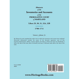 Abstracts of the Inventories and Accounts of the Prerogative Court of Maryland, 1708-1711, Libers 29, 30, 31, 32A, 32B back cover