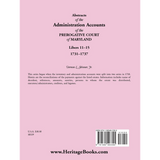 Abstracts of the Administration Accounts of the Prerogative Court of Maryland, 1731-1737, Libers 11-15 back cover