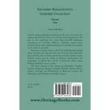 Southern Massachusetts Cemetery Collection, Volume 1 back cover