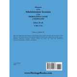 Abstracts of the Administration Accounts of the Prerogative Court of Maryland, 1750-1754, Libers 29-36 back cover