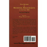 Vital Records of Rochester, Massachusetts to the Year 1850, Volume 1: Births back cover