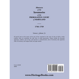 Abstracts of the Inventories of the Prerogative Court of Maryland, 1766-1769 back cover