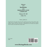 Abstracts of the Inventories of the Prerogative Court of Maryland, 1769-1772, Libers 101-109 back cover