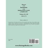 Abstracts of the Inventories of the Prerogative Court of Maryland, 1769-1772, Libers 101-109 back cover