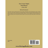 Essex County, Virginia Deed Book Abstracts 1745-1749 back cover