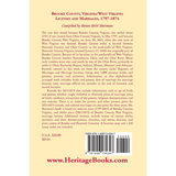 Brooke County, Virginia/West Virginia Licenses and Marriages, 1797-1874 back cover