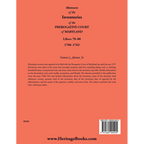 Abstracts of the Inventories of the Prerogative Court of Maryland, 1760-1763, Libers 70-80 back cover