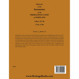 Abstracts of the Inventories of the Prerogative Court of Maryland, 1744-1748, Libers 29-36 back cover