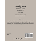 Abstracts of the Proprietary Records of the Provincial Court of Maryland, 1637-1658 back cover