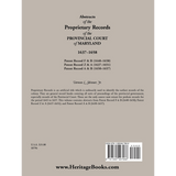 Abstracts of the Proprietary Records of the Provincial Court of Maryland, 1637-1658 back cover